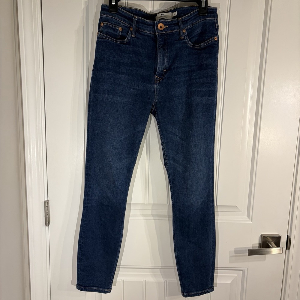 Vineyard Vines Women's High Rise Skinny Jeans Blue Size 30 Cotton Blend